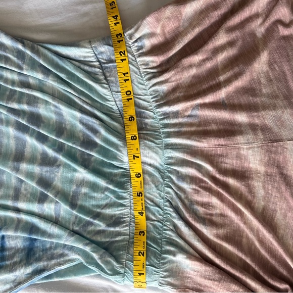 Young Fabulous & Broke Quarter Sleeve Tie Dye Ombre Romper Blue and Cream Size S - Picture 8 of 10